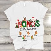 Lofaris Doodle Little Reindeer Custom Name Christmas T-Shirt